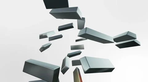 Shiny silver chrome bars rotating on background Stock Footage 45030092