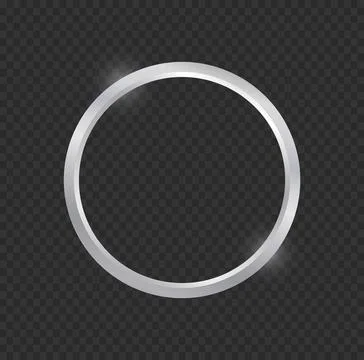 Shiny Silver Circle Frame Border Stock Illustration