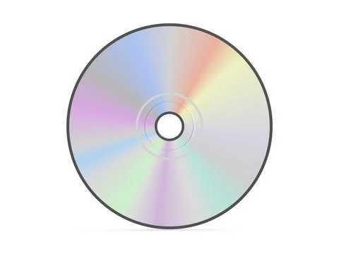 Shiny silver compact disc on white surface 스톡 일러스트