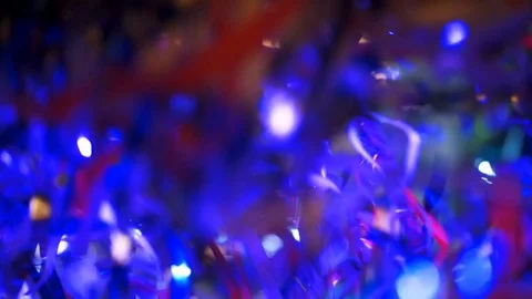 Shiny silver confetti fall at the party Stock Footage 106000429