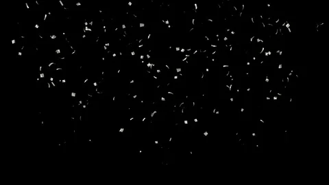 Shiny Silver Confetti / with High Quality QuickTime Alpha Channel. Stock Footage 121661197