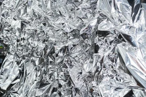 Shiny silver foil texture for background Stock Photos