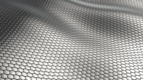 Shiny silver hexagons background Stockbeeldmateriaal 102448560