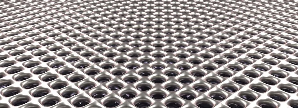 Shiny silver metal grid pattern using as modern background, 3d rendering Stock Illustration