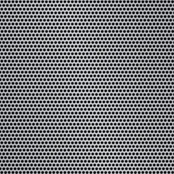Shiny silver metal pattern with reflective round holes Stock Photos