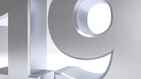 Shiny Silver Number 19: Animated 3D Rendered Countdown Sequence Stock Footage 333410527