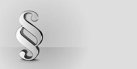 Shiny Silver Paragraph Symbol on Gray Background. Vector Stock Illustration