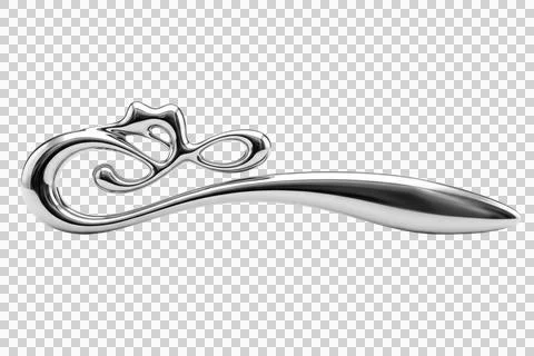 Shiny silver spoon design abstract art, creative utensil, metallic reflecti.. Stock Illustration