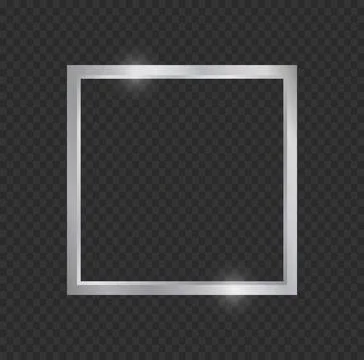 Shiny Silver Square Border Frame Stock Illustration