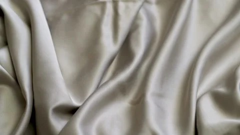 Shiny Smooth Texture Of Silver Gray Fabric Of Natural Bamboo, Lyocell, Tencel, E Stock Footage 163196733