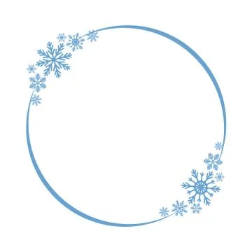 Shiny snowflake circle frame for christmas and new year party greeting card d Stock-Illustration