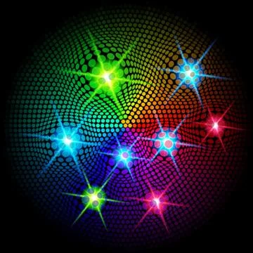 Shiny sparkles on dark Stock Illustration