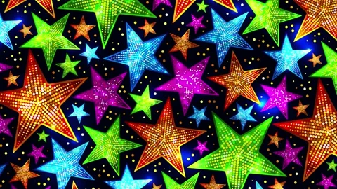 Shiny sparkles stars disco style background Stock Footage