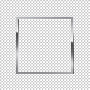 Shiny sparkling silver square vector illustration. Glossy, glowing rendering Ilustração Stock