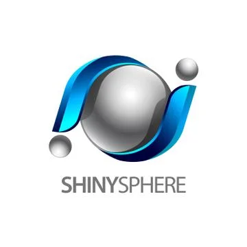 Shiny sphere 3d logo concept design. Symbol graphic template element Stock Illustration