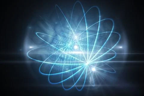 Shiny sphere with binary code Stock Photos