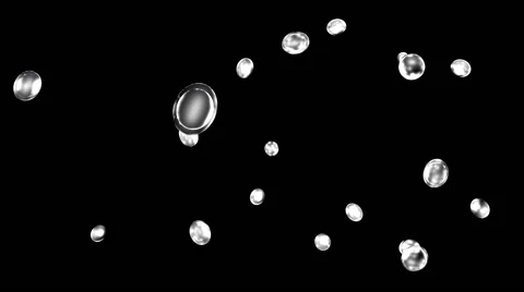 Shiny spheres randomly fly Stock Footage 48712949
