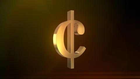 Shiny Spinning Cent Sign Stock Footage 87449643