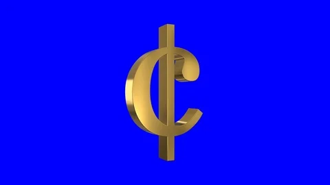 Shiny Spinning Cent Sign Screen Stock Footage 87449528