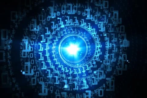 Shiny spiral of binary code Stock Illustration