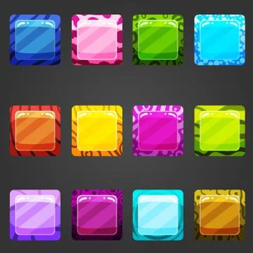 Shiny square buttons Stock Illustration
