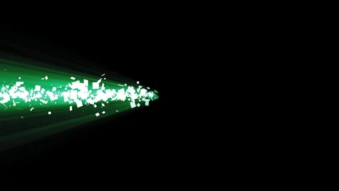 Shiny square polygons particle colored magic horisontal lights ray tear motion Stock Footage 112860896