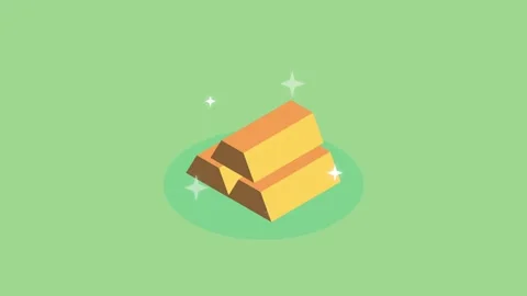 Shiny stack of gold bars motion graphic animation, symbolizing wealth, succ.. Video stock 339059563