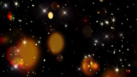 Shiny Star Twinkle Orange Dust Overlay Effect 库存影片 331106124