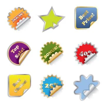 Shiny stickers Stock Illustration