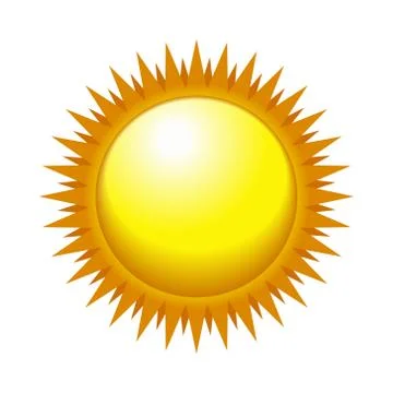 Shiny Sun in the Light Sky. Vector Иллюстрация