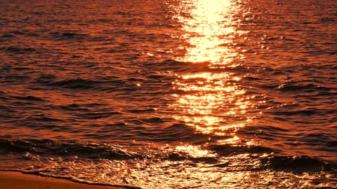 Shiny sun reflections in water. Close up ocean with glittering small waves. Stock Footage 155383013