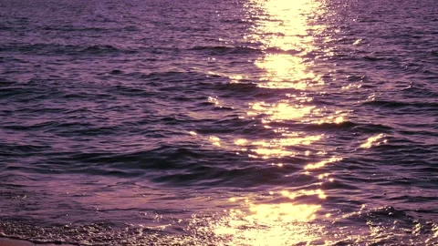 Shiny sun reflections in water. Close up ocean with glittering small waves. Stock Footage 155387506