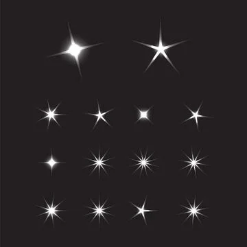 Shiny sun set rays. Glowing stars background. Sparkle star bright sign Stockillustratie