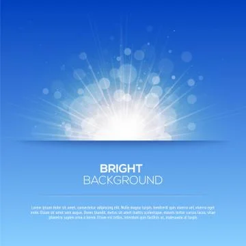 Shiny sun vector, sunbeams, sunrays, bokeh 스톡 일러스트