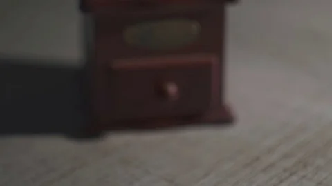 Shiny surface of a small coffee grinder Stock Footage 73071116