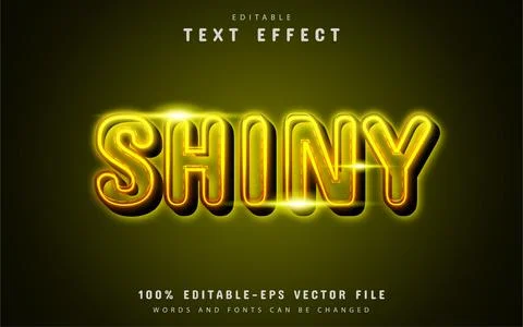 Shiny text effect with yellow light Stock Illustration