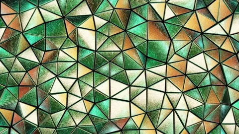 Shiny textured metallic triangles pattern looping 3D animation Video stock 170542777