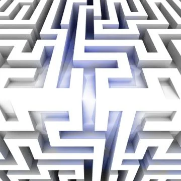 Shiny three dimensional maze block edge illustration Stock Illustration