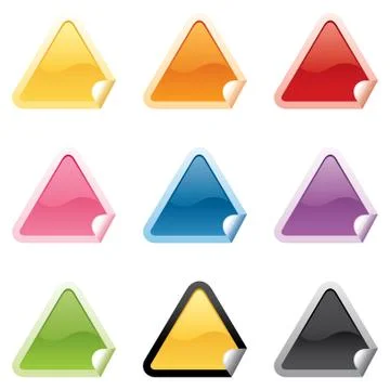 Shiny triangle stickers Stock Illustration