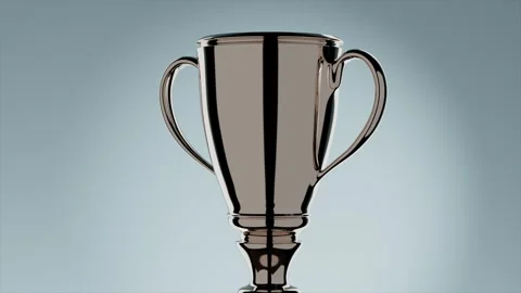 Shiny Trophy With Smooth Surface Against a Gradient Background Stock Footage 317379353