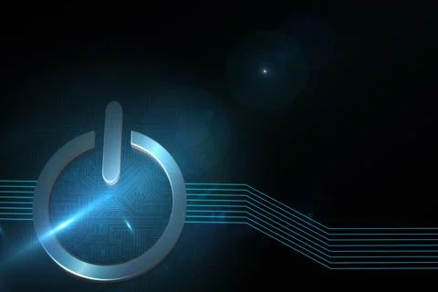 Shiny turn off button on black background 스톡 일러스트