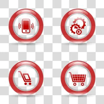 Shiny vector icons set Stock Illustration