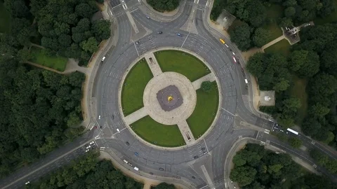 Shiny Victory Column in Berlin Stock Footage 92168235