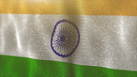 Shiny Waving Indian Flag Stock Footage 121612385