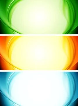 Shiny wavy vector banners Shiny wavy abstract banners. Vector illustration... Stock Photos