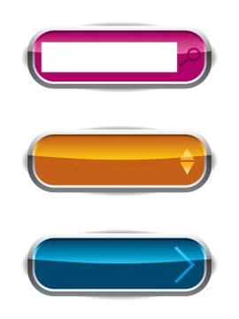 Shiny web buttons Stock Illustration