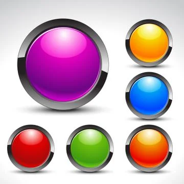 Shiny web buttons vector set Stock Illustration