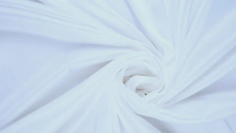 Shiny white flowing cloth texture shot in close up view macro shot. Wavy clean s Stock Footage 279316613