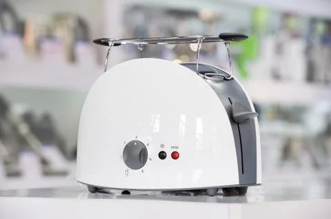 Shiny white toaster Stock Photos