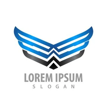 Shiny wing line concept design. Symbol graphic template element vector Stock Illustration